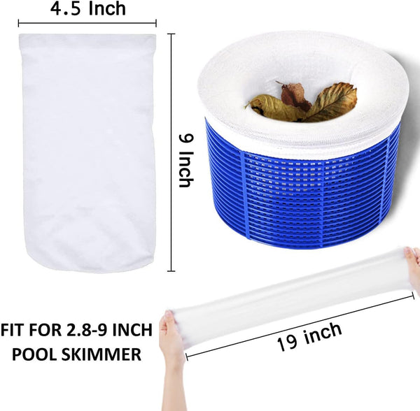 50 Pack Pool Skimmer Socks for Pool Filters, Filters Baskets and Skimmers to Filter Debris and Leaves, Protact Filter System of Inground and Above