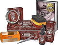 Viking Revolution Ultimate Grooming Kit for Men - Boar Brush, Wood Comb, Sandalwood Balm & Oil, Scissors for Beard & Mustache