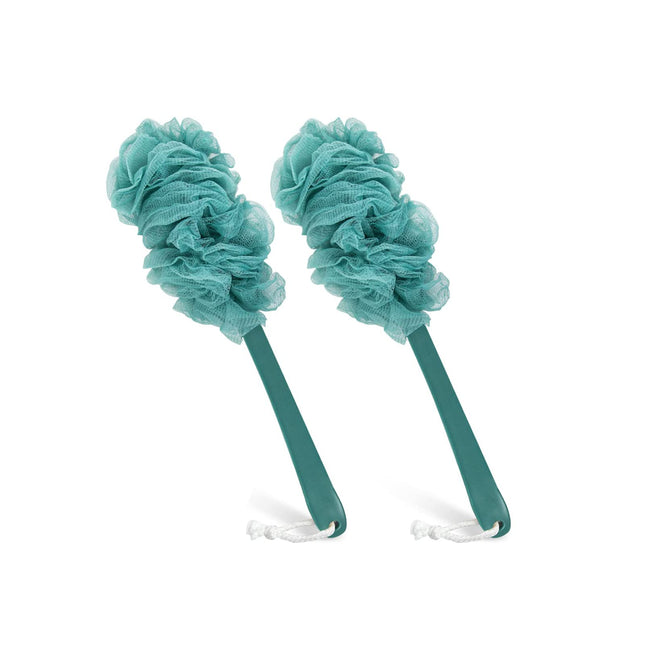 Back Scrubber for Shower, Qewro Loofah on a Stick as Shower Brush Exfoliating Body with Long Handle, Loofah Sponge Mens 
