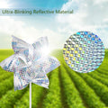 10 Pack Reflective Pinwheels for Garden Yard - Sparkly Silver Bird Deterrent Devices for Outside - Humane Woodpecker, Pigeon & Goose Repellent
