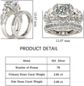 Jeulia Skull Engagement Ring Sets Sterling Silver Promise Eternity Band Rings Diamond Princess Cut with Cubic Zirconia Wedding Engagement