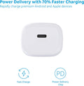AT&T USB-C Wall Charger Fast Charging Power Adapter Foldable Prongs Travel-Friendly for Compatible with iPhone iPad Samsung Galaxy Google Pixel