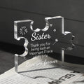 Funnli Sister Gifts from Sister Acrylic Puzzle Plaque - Sister Birthday Gift Ideas 3.35 x 2.76 Inch Desk Decorations - Sister Gifts Birthday
