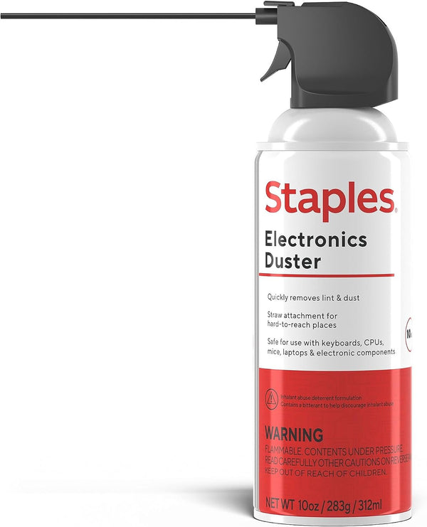 Staples Compressed Air Duster, 10 oz Can, Electronics & Keyboards, Office