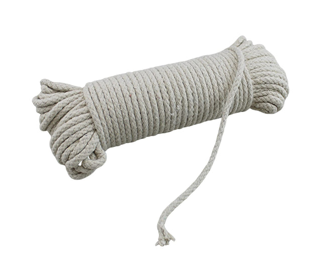 100 Ft Heavy Duty Braided Cotton Rope Clothesline Approximately #6 1/4" 6 mm Multi Purpose Home Boat Camping Size #6