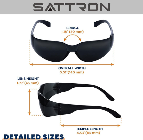 24 Pack of Tinted Safety Glasses (Protective Safety Sunglasses) Ploycarbonate Dark Smoke Lenses for UV Protection, Scratch & Impact Resistant,