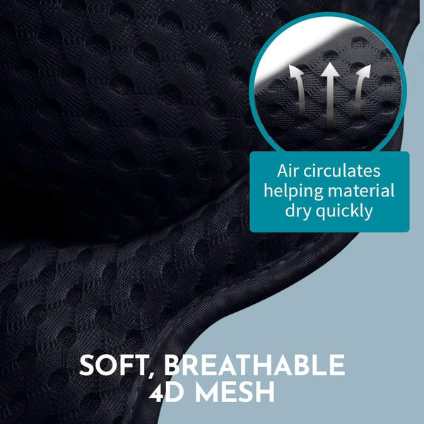 WONDERfoam Thick Padded Ergonomic Bath Pillow for Tub, Bathtub Headrest Neck and Back Support, Strong Suction Cups, Machine Washable Breathable