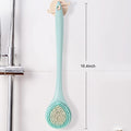 BEDELITE Back Scrubber for Shower, Long Handle 16.4 Inches, Blue, 1 Pack | Soft Back Brush for Shower, Exfoliating Scrubber, Non-Slip Curved Long