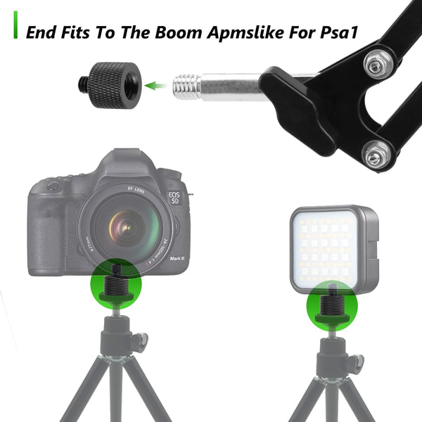 2 Pack 3/8" Female to 1/4" Male Screw Adapter Thread for Tripod Accessories Microphone Holder Camera Mount Aluminum