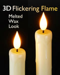 Homemory 12 Pcs Plastic Flameless Taper Candles with Remote Timer Dimmer, Ivory Led Candlesticks with Flickering Flame Light, Lifelike Taper