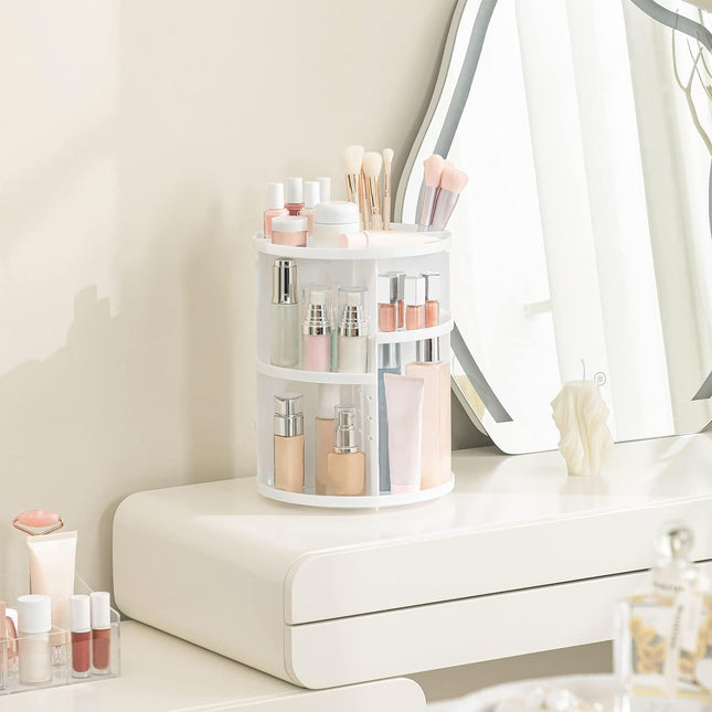 Hblife 360 Rotating Makeup Organizer Adjustable Carousel Large Capacity Revolvin