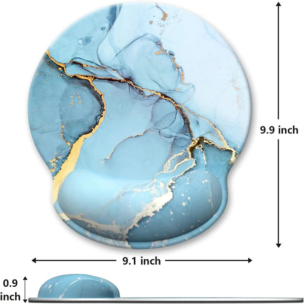 Ergonomic Mouse Pad with Wrist Support, Marble Style Memory Foam Wrist Rest Mouse Pads, Cute Computer Laptop Office Accessories Decor, Pain Relief