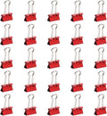 JAM PAPER Colorful Binder Clips - Small - 3/4 Inch (19 Mm) - Red Binderclips - 25/Pack
