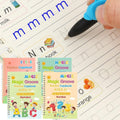 4 Pc Groove Writing Books for Kids,Magic Groove Practice Copybook,Reusable Grooved Handwriting Workbooks,Writing Books for Kids Age 3-5 Calligraphy