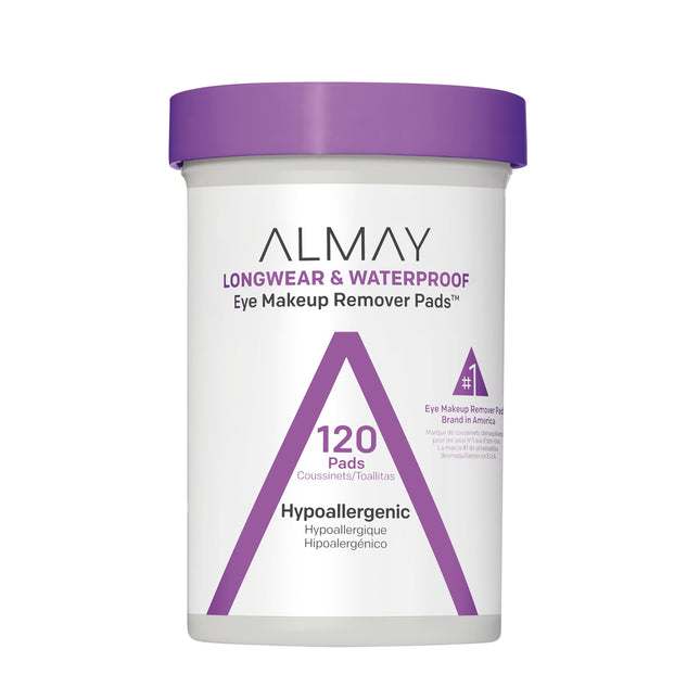 Almay Biodegradable Makeup Remover Pads, Longwear & Waterproof, Hypoallergenic, Fragrance-Free, Dermatologist & Ophthalm