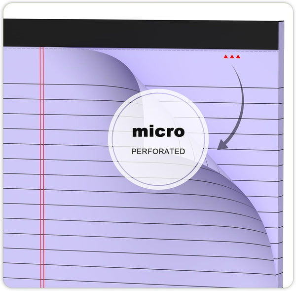 AILZFEI 6pcs Small Legal Pad 5x8 College Ruled Purple Legal Pads Notepads 6 Pack Study Back Writing Pads 5 x 8 Perforated Narrow Ruled Pads of