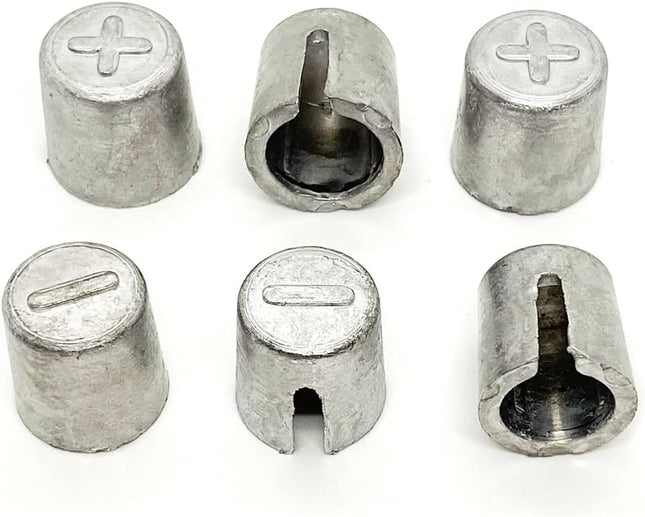 6 Pieces Battery Terminals Post Lead Shims Car Battery Post Caps Adapter Terminal Cable Ends Repair Kits for Positive or