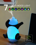 Panda Essential Oil Diffuser - Cute Rotatable Diffuser for Home with 7-Color Light, Aromatherapy Diffuser for Bedroom and Office