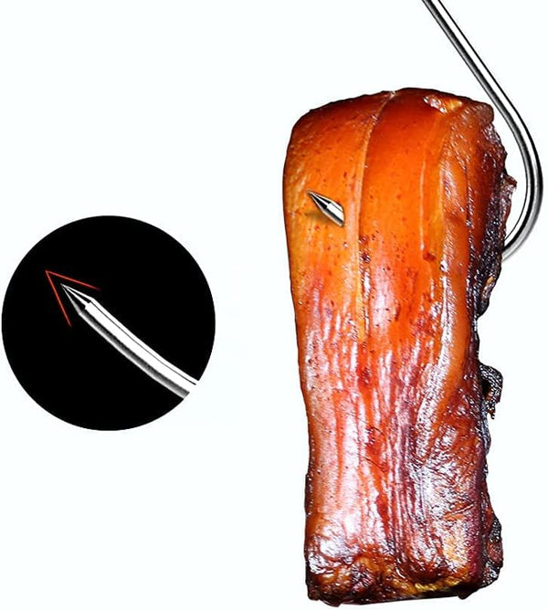 5.12inch Meat Hooks,20Pcs 304 Stainless Steel Butcher Hook Smoking Hooks,Hanging, Drying, Butchering, BBQ, Grilling，Jerky. (5.12in)