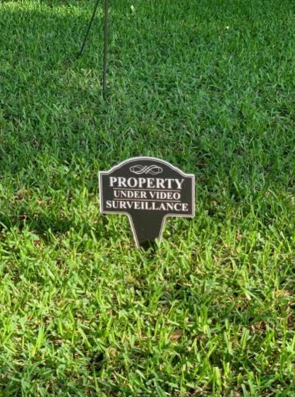 Property under Video Surveillance Sign, Metal 24 Hour Surveillance Sign, Video Monitor Sign for Outdoors, Protected by Video Surveillance Outdoor