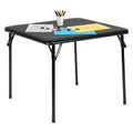Flash Furniture Mindy Folding Kids Table with Vinyl Padded Top, Children's Square Activity Table for Daycare and Classrooms, Black Black Table