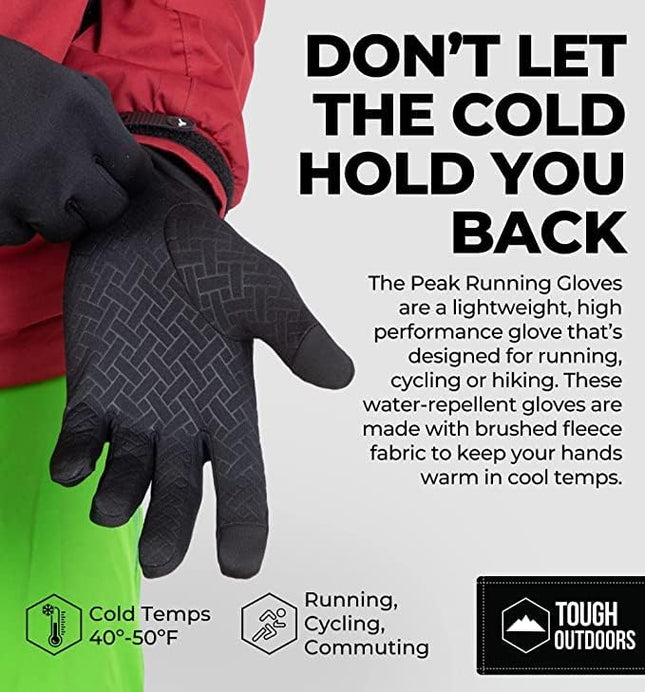 Tough Outdoors Running Gloves - Touch Screen Ski Glove Liners - Men'S Winter Glo
