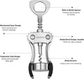 Beneno Wine Opener, Zinc Alloy Premium Wing Corkscrew with Multifunctional Bottles Opener, Sharp Wine Corkscrew with Ergonomic Non-Slip Wing