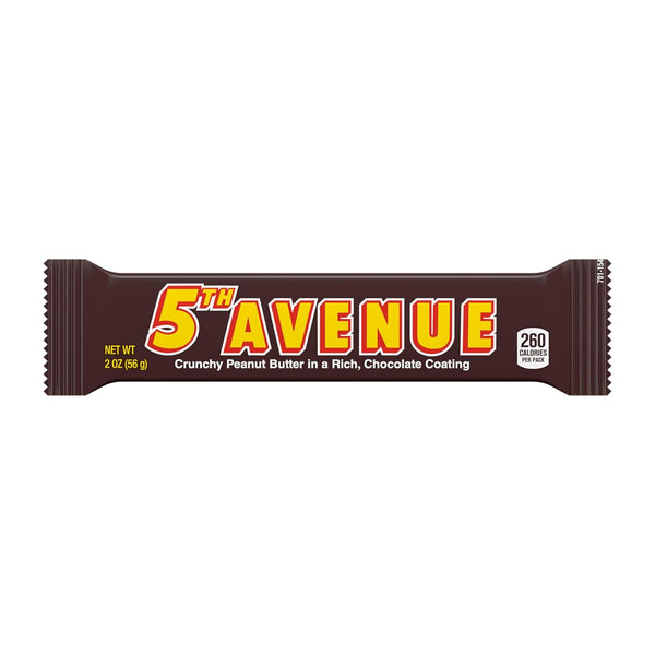 5TH AVENUE Chocolatey Coated Crunchy Peanut Butter Candy Bars, 2 oz (18 Count) 36 Ounce (Pack of 18)
