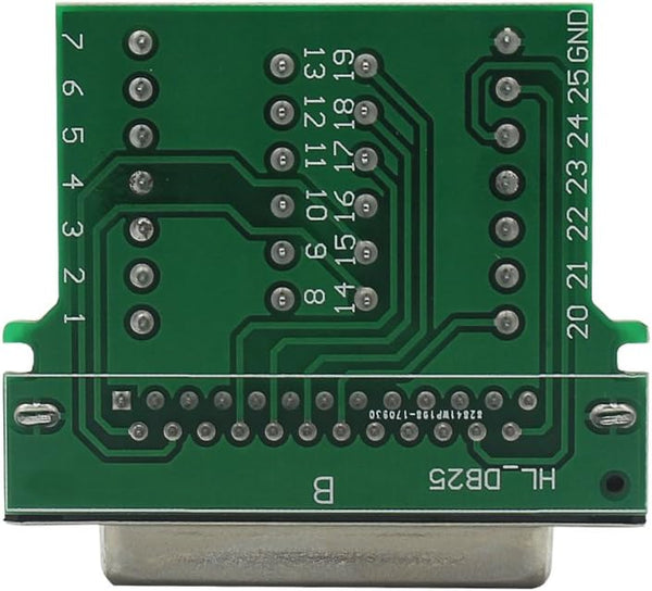 DB25 Breakout Board Solder-Free Male Adapter 25-pin Port Adapter to Terminal Connector Signal Module Long Bolts and Nuts with case