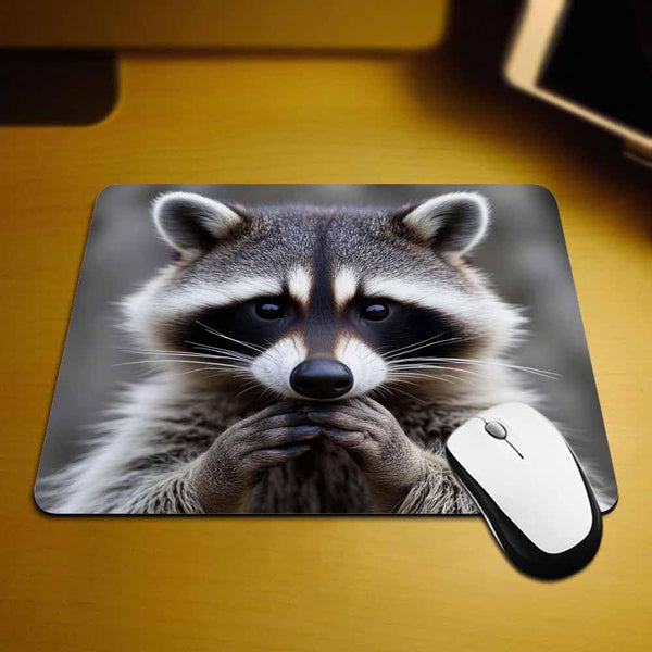 IBILIU Mouse Pad Cute Raccoon,Wildlife Animal Gray Raccoon Portrait Rectangle Mousepad Non-Slip Rubber Base Computer Mouse Pad for Laptop, Office,