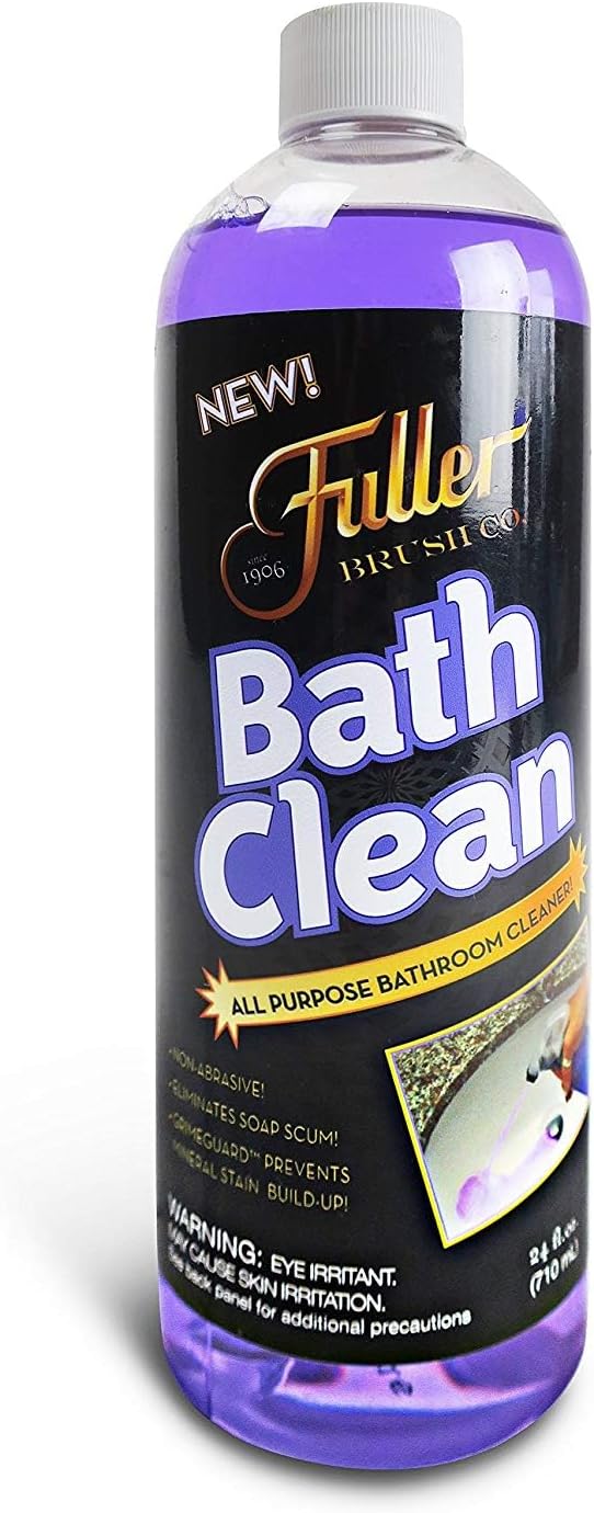 Fuller Brush Bath Clean – 24 oz Bathroom Cleaner Bottle with Spray– Dissolves Soap Scum, Hard Water Stains & Mineral Build-Up – For Sinks, Showers