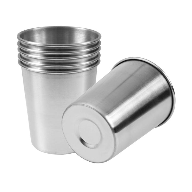 EVERMARKET 6 Pack 8 Ounce 230Ml Stainless Steel Cups Shatterproof Pint Drinking 