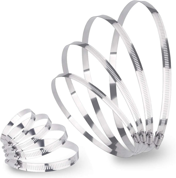 LOKMAN 2.5 Inch Stainless Steel Duct Clamp Worm Gear Adjustable 46-70mm Hose Clamp, Pack of 10 (2.5 Inch)
