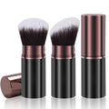 Retractable Kabuki Makeup Brush, 2 Pack Travel Powder Foundation Makeup Brush Face Blush Brushes for Blending Liquid, Blush, Bronzer, Buffing,