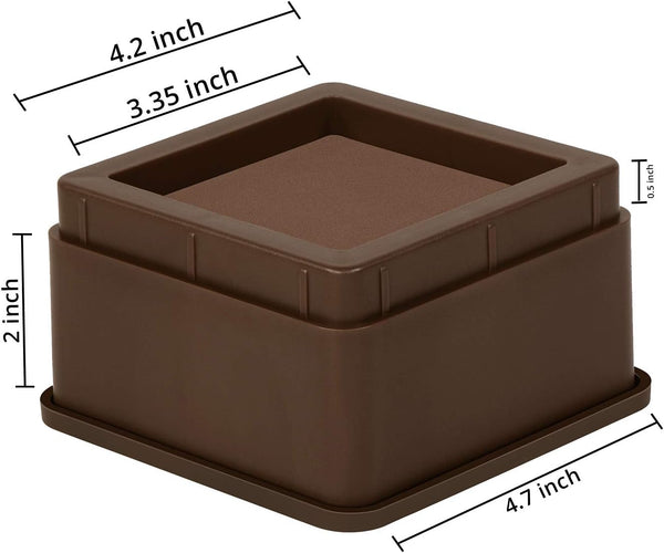 Utopia Bedding Bed Risers 2 Inch - Pack of 8 - Adjustable Furniture Risers 2 & 4 Inch - anti Slip Foam & Rubber Pad - Stackable Beds Lifts Heavy