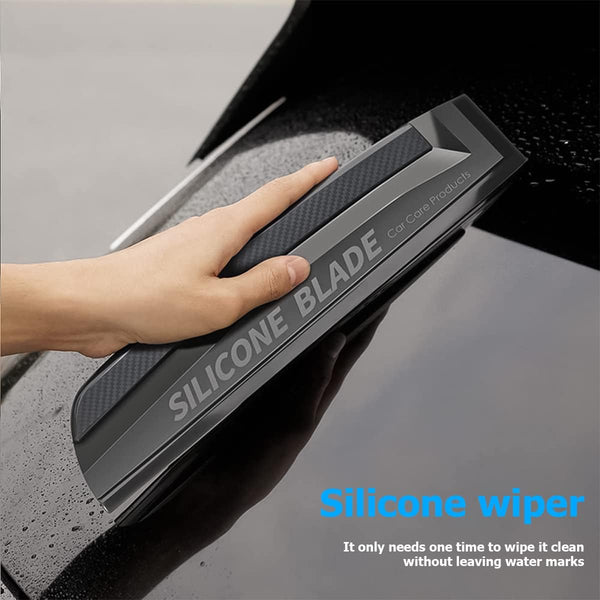Car Window Squeegee, Soft Silicone Blade for Cleaning Water, Professional One-Piece Auto Glass Water Wiper, 11.8 Inches Water Scraper Cleaner for
