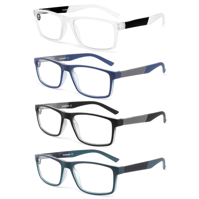 DONGDI Blue Light Blocking Reading Glasses 4 Pack Computer Readers for Women Men