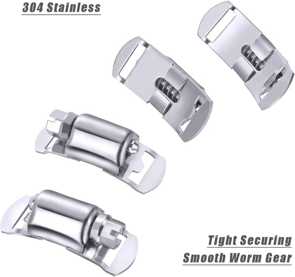 304 Stainless Steel Hose Clamp Assortment Kit DIY, Cut-To-Fit 12 FT Metal Strap+8 Stronger Fasteners,Large Adjustable Worm Gear Band Hose Clamps