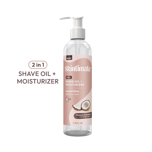 Skintimate 2-In-1 Shave Oil & Moisturizer, Coconut Bliss, 7.3Oz | Shaving Oil, a
