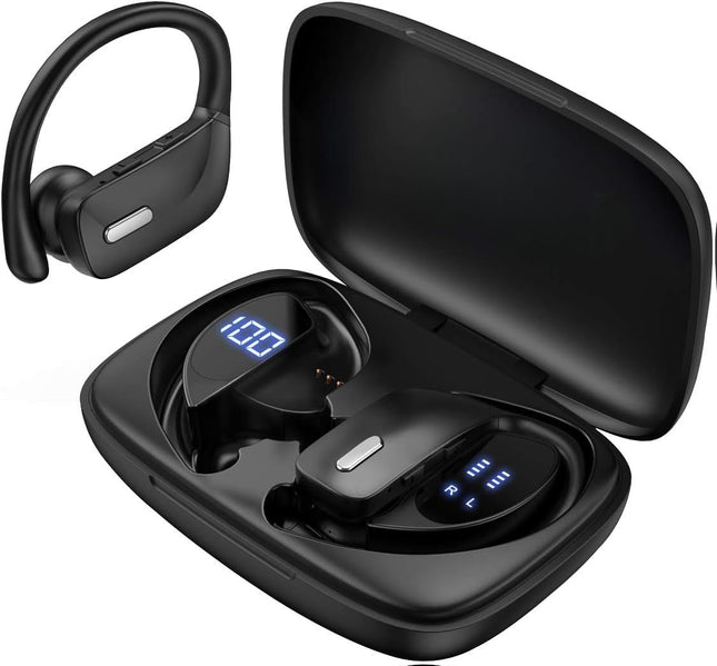 T16 Wireless Earbuds, Bluetooth Bluetooth Headphones 48Hrs Long Battery Life with LED Power Display In-Ear Earhooks Head