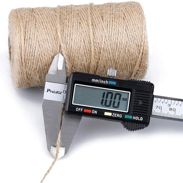 SMART&CASUAL 2mm Natural Jute Twine String Thin for Craft Plant Garden Gift Wrapping Christmas Handmade Art Decoration Packing String Home Art
