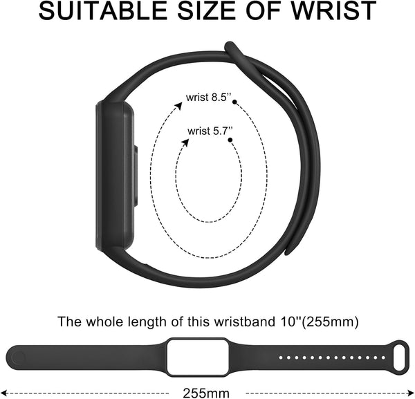 Amzpas TPU Bands for Amazfit Band 7 Fitness & Health Tracker, 3 Pack Soft Breathable Wristband, Adjustable Replacement Sportt Strap for Women Men