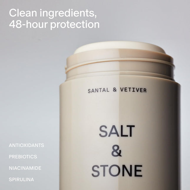 SALT & STONE Natural Deodorant - Santal | Extra Strength Natural Deodorant for W