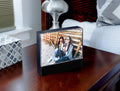 Isaac Jacobs Wood Block Acrylic Picture and Magnetic Photo Frame, Made for Tabletop Display - 5” x 7” Black Black 5x7