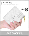 Womens Wallet, RFID Small Slim Wallets for Women, Compact Credit Card Holder, Cute Leather Bifold Ladies Purse with Zipper Coin Pocket and ID