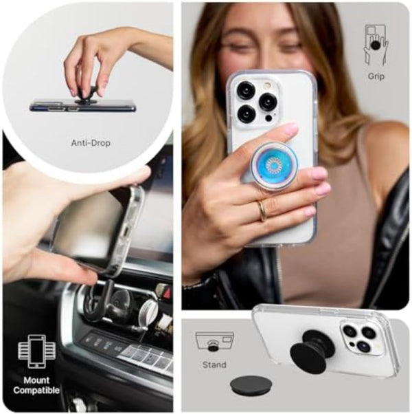 PopSockets Adhesive Phone Grip, Holder, Phone Stand, Clear - Clear Adhesive Clear