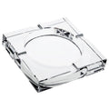 Juvale Crystal Glass Ashtray - 7 x 7 x 1.5 in, Clear Classic Square - Indoor Ashtray for Smokers, Decorative Smoke Tray with 4 Cigar Rests 7x7x1.5