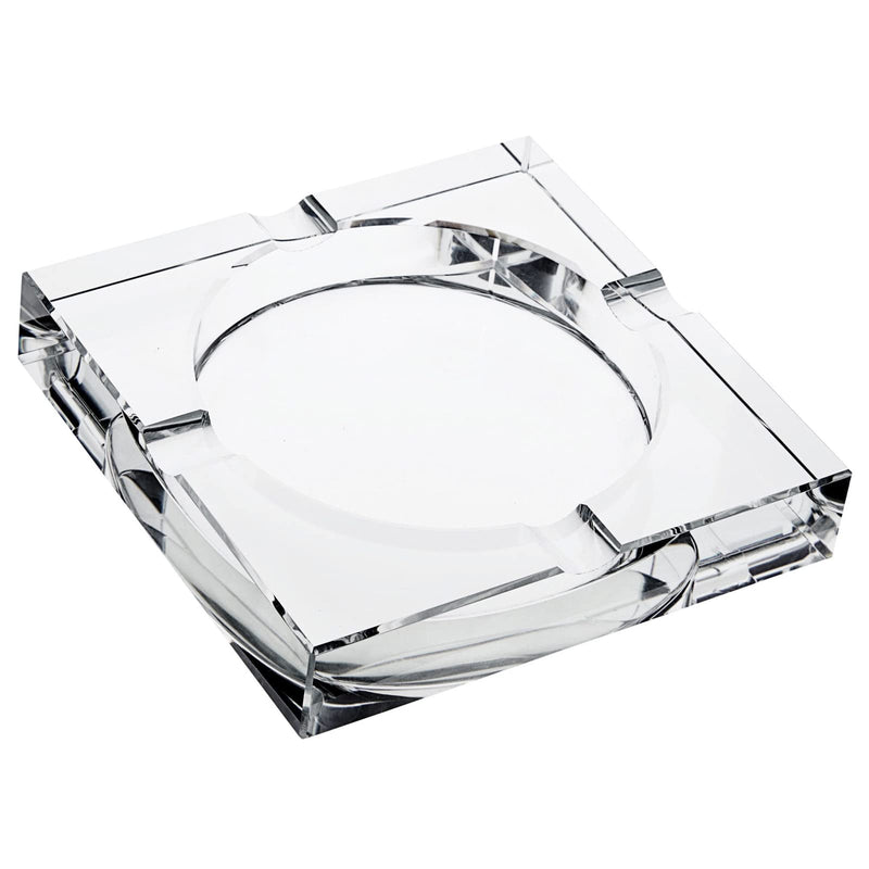 Juvale Crystal Glass Ashtray - 7 x 7 x 1.5 in, Clear Classic Square - Indoor Ashtray for Smokers, Decorative Smoke Tray with 4 Cigar Rests 7x7x1.5