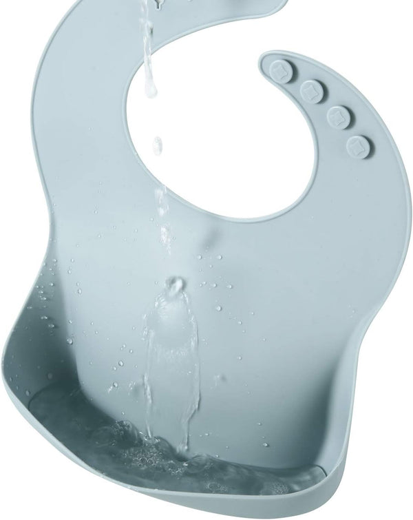 PandaEar Set of 3 Silicone Baby Bibs Waterproof, Soft, Unisex, 10-72 Months Brown/Blue/Green