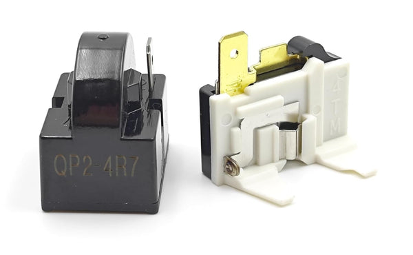 Compressor Start Relay 4.7 Ohm 1-Pin PTC Overload Kit | Compatible with Mini Fridges Compact Refrigerators Beverage Wine Coolers Deep Freezers